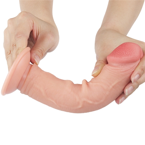 Реалистичный фаллоимитатор на присоске Sliding Skin Dual Layer Dong 20 см