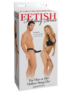Фаллопротез черный For Him or Her Hollow Strap-On