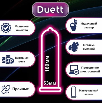 Презервативы с точечной структурой Duett Dotted (3 шт)