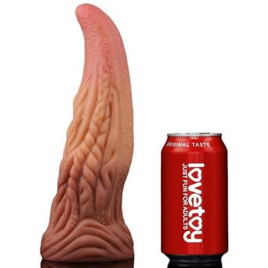 Фаллос-язычок на присоске с рельефным стволом Lovetoy Nature Cock Tongue 25 см