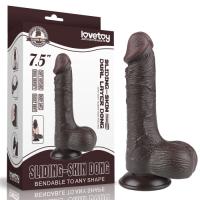 Реалистичный фаллоимитатор на присоске Sliding Skin Dual Layer Dong 19,5 см