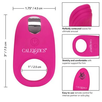 Перезаряжаемое эрекционное виброкольцо розовое с пультом управления Silicone Remote Pleasure Ring