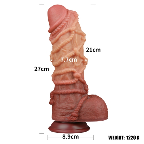 Реалистичный фаллоимитатор с необычным дизайном Cock with Rope 27 см