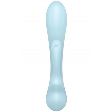 Двусторонний вибратор с клиторальным стимулятором Triple Oh Blue Satisfyer 