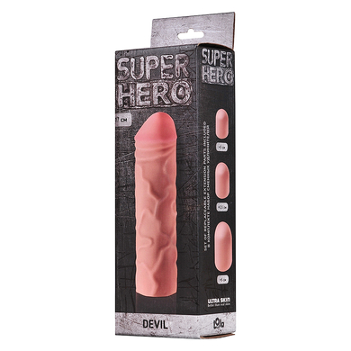 Насадка для увеличения члена реалистичная Super Hero Devil 17 см