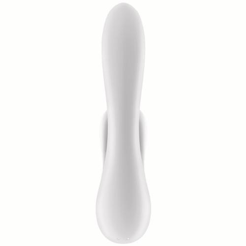Смарт-вибратор с клиторальным стимулятором белый Double Flex Satisfyer