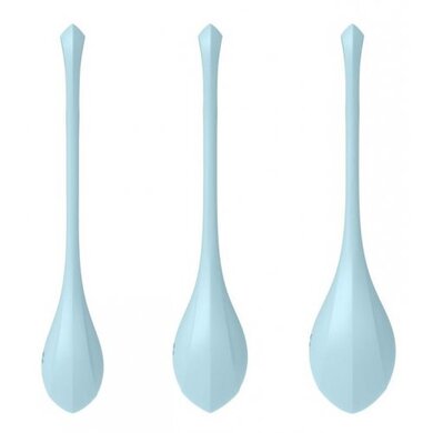 Вагинальные шарики голубые Yoni Power 2 Kegel Balls Satisfyer  (3 шт)