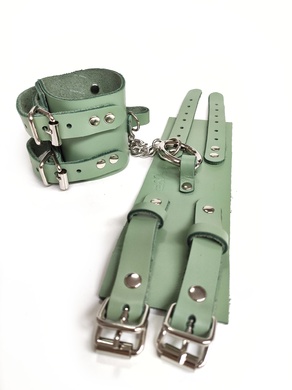 Наручники из натуральной кожи мятные Erotoys Fetish line, Ero-125gr