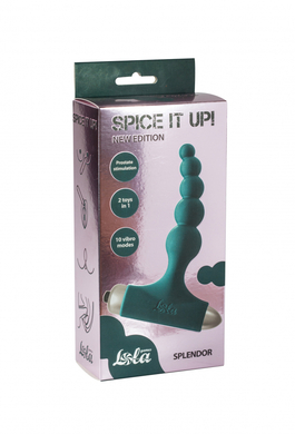 Анальная пробка зеленая с вибрацией Spice it up New Edition Splendor