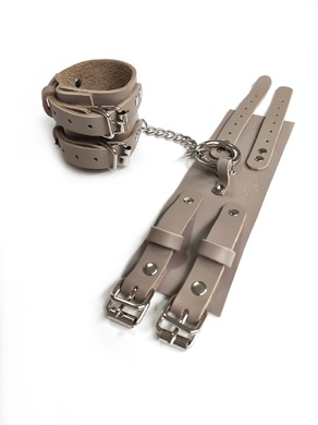 Наручники из натуральной кожи бежевые Erotoys Fetish line, Ero-125Br