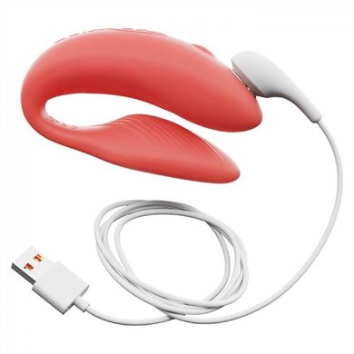 Вибратор We-Vibe Chorus для пар, коралловый, в комплекте батарейка для пульта
