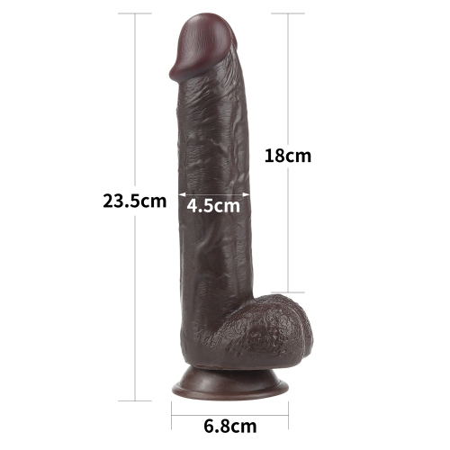 Черный фаллоимитатор на присоске Lovetoy Sliding-Skin Dual Layer Dong 24 см