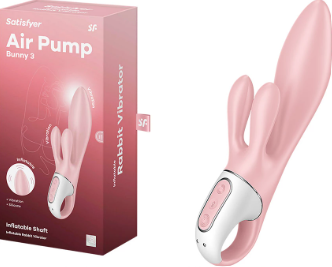Надувной вибратор-кролик розовый Air Pump Bunny 3 Satisfyer 