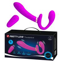Безремневой страпон с вибрацией и пультом Pretty Love Thunderbird