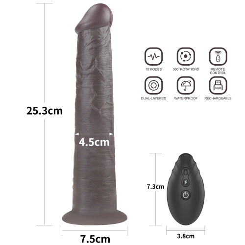 Реалистичный вибратор с ротацией Dual Layered Silicone Rotator 25 см