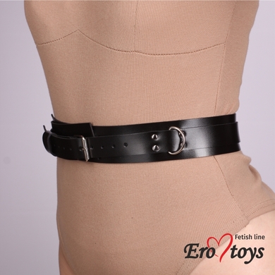 Бандажный пояс чёрный из натуральной кожи Erotoys Fetish line, Ero-74