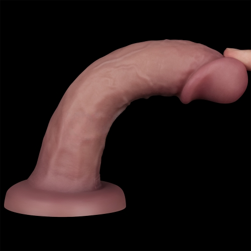 Реалистичный двухслойный вибратор Dual Density Power Cock 20 см