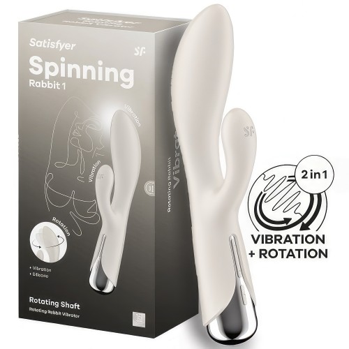 Вибратор-кролик с ротацией бежевый Spinning Rabbit 1 Satisfyer