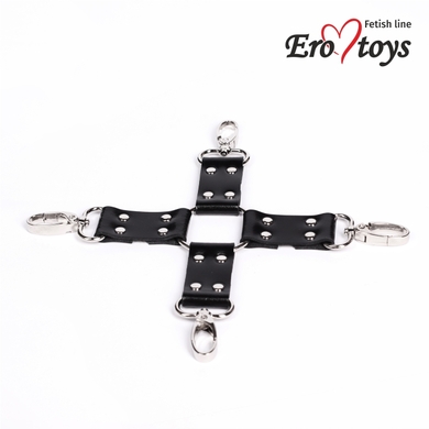 Черный бондажный крест из натуральной кожи Erotoys Fetish line, Ero-11