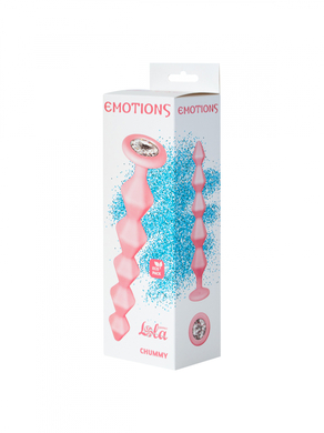 Анальная цепочка розовая с прозрачным кристаллом Emotions Chummy