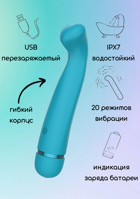 Перезаряжаемый вибратор для точки G голубой Fantasy Raffi