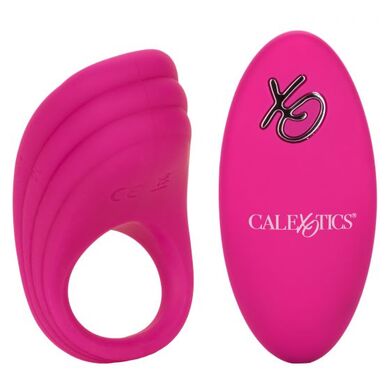 Перезаряжаемое эрекционное виброкольцо розовое с пультом управления Silicone Remote Pleasure Ring