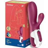 Смарт вибратор-кролик с подогревом бордовый Hot Bunny Satisfyer
