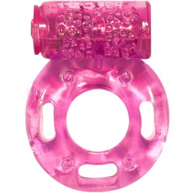 Эрекционное кольцо с вибрацией розовое Rings Axle-pin