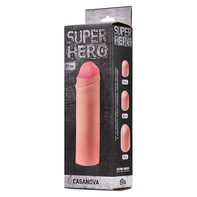 Насадка для увеличения члена реалистичная Super Hero Casanova 17 см
