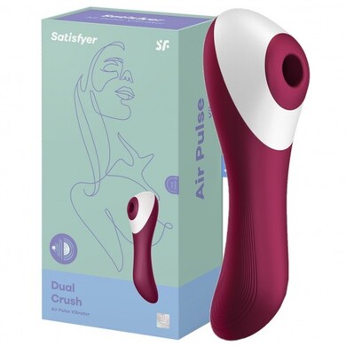 Вакуумно-волновой вибратор бордовый Dual Crush Satisfyer 