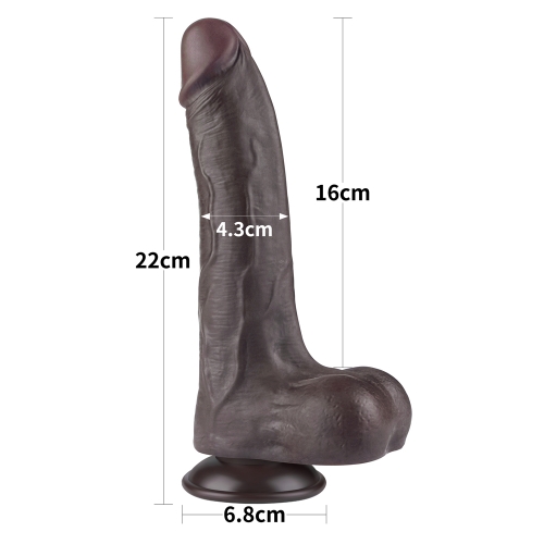 Реалистичный фаллоимитатор на присоске Sliding Skin Dual Layer Dong 22 см