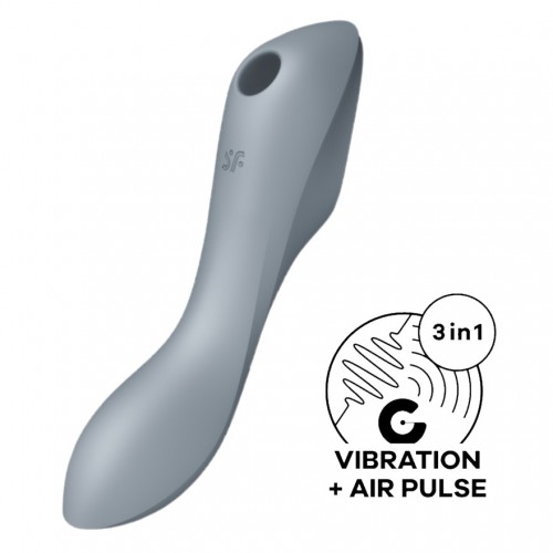 Вакуумный вибростимулятор для клитора и точки G серый Curvy Trinity 3 Satisfyer 