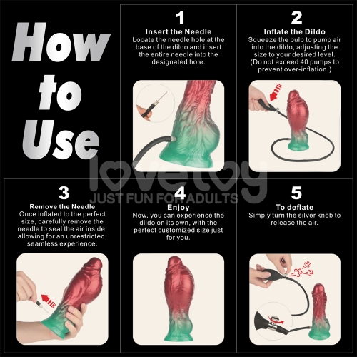 Надувной фаллоимитатор на присоске AERОSX Inflatable Dildo 21 см