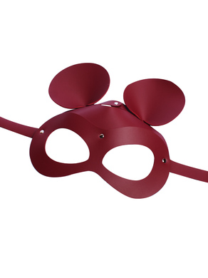 Маска Микки-мауса бордовая из натуральной кожи Erotoys Fetish line, Ero-5b