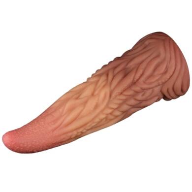 Фаллос-язычок на присоске с рельефным стволом Lovetoy Nature Cock Tongue 25 см