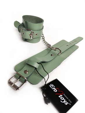 Наручники из натуральной кожи мятные Erotoys Fetish line, Ero-130gr