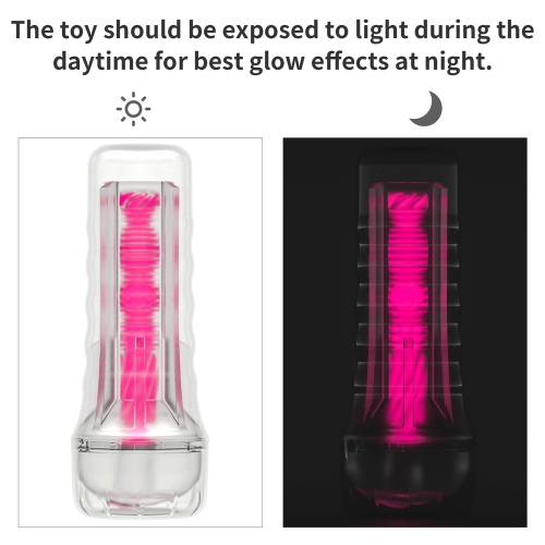 Прозрачный мастурбатор светящийся в темноте Lumino Play Pink Glow