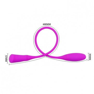 Гибкий двойной вибратор-«змейка» для пар Snaky 2 Vibe Pretty Love 