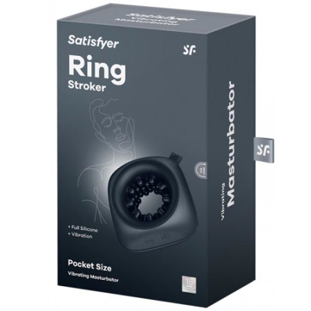 Мастурбатор с вибрацией черный Ring Stroker Satisfyer 