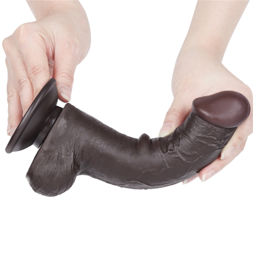 Реалистичный фаллоимитатор на присоске Sliding Skin Dual Layer Dong 20,8 см