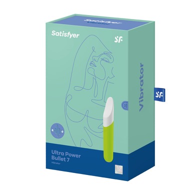Перезаряжаемый мини-вибратор зелёный Ultra Power Bullet 7 Satisfyer 