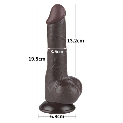 Реалистичный фаллоимитатор на присоске Sliding Skin Dual Layer Dong 19,5 см