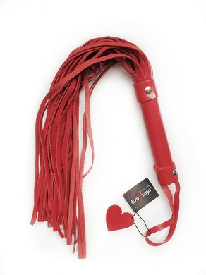 Плетка из натуральной кожи красная Erotoys Fetish line, Ero-116r