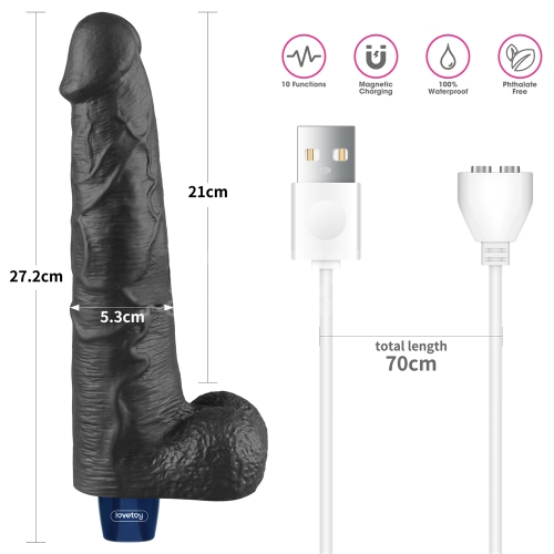 Реалистичный вибратор REAL SOFTEE 27 см BLACK
