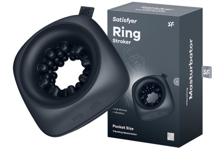 Мастурбатор с вибрацией черный Ring Stroker Satisfyer 