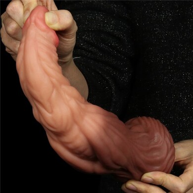 Фаллоимитатор на присоске с ярко выраженным рельефом Lovetoy Silicone Cock 25 см