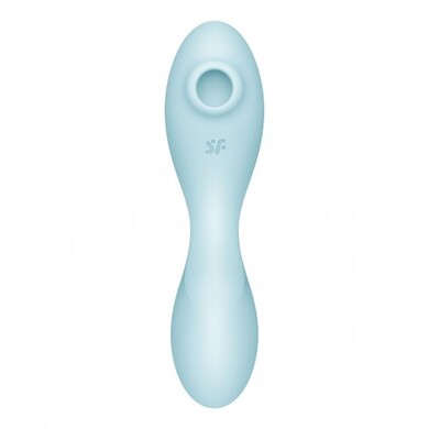 Вакуумный вибростимулятор для клитора и точки G голубой Curvy Trinity 5 Satisfyer