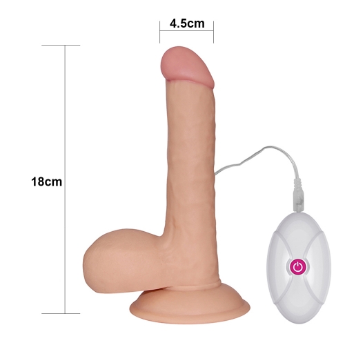 Реалистичный вибратор The Ultra Soft Dude с выносным пультом управления 18 см