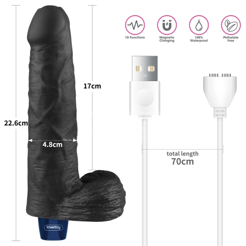 Реалистичный вибратор REAL SOFTEE 22 см BLACK