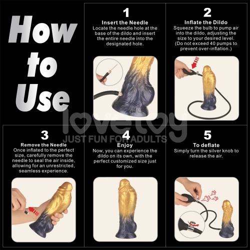 Надувной фаллоимитатор на присоске AERОSX Inflatable Dildo 21 см